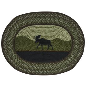 Moose Braided Rug 32" X 42"