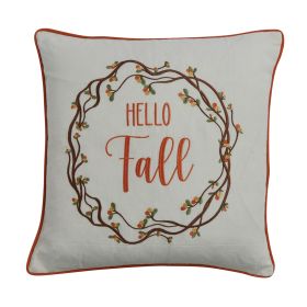 Bittersweet Embroidered Pillow 20" Polyester Insert