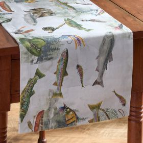 Fly Fishing Table Runner 54" L