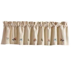Fly Fishing Lined Embroidered Valance 14" L