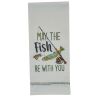 May The Fish Be With You Embroidered Dishtowel