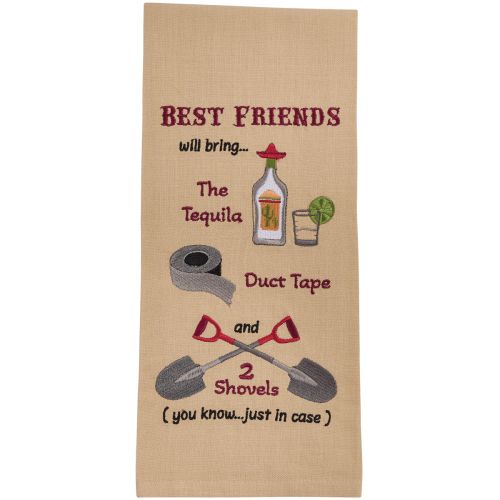 Tequila And Duct Tape Embroidered Dishtowel