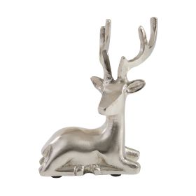 Sitting Silver Reindeer
