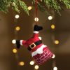 Santa In Chimney Wool Felt Ornament