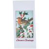 Seasons Greetings Bird Dishtowel