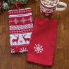 Patricia Heaton Home Holiday Fairisle Embroidered Napkin