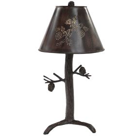 Ponderosa Pine Lamp With Shade
