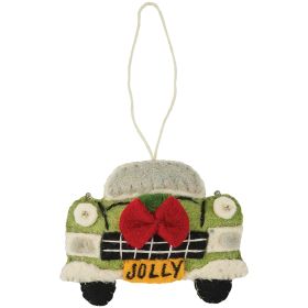 Holiday Road Trip Green Car Ornament
