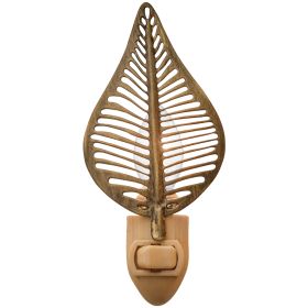 Leaf Night Light - Antique Brass