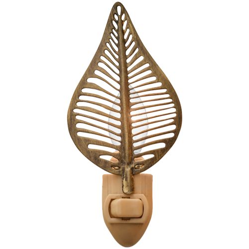 Leaf Night Light - Antique Brass