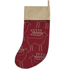 Joyful Deer Embroidered Stocking