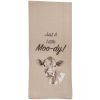 Just A Little Moo-Dy Embroidered Dishtowel