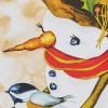 Snowman And Chickadee Salad Plate