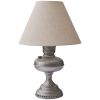 Oil Lamp With Shade - Antique Pewter