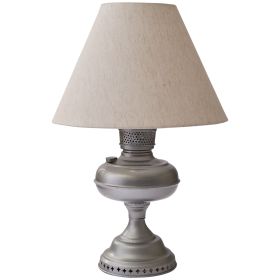 Oil Lamp With Shade - Antique Pewter