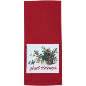 Glad Tidings Holly Basket Dishtowel