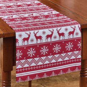 Patricia Heaton Home Holiday Fairisle Table Runner 54" L