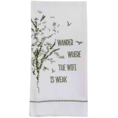 Wander Were The Wifi Decorative Dishtowel