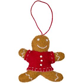 Gingerbread Man Wool Felt Ornament