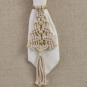 Macrame Triangle With Beads Napkin Ring