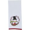 Snowman And Berry Wreath Dishtowel