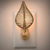 Leaf Night Light - Antique Brass