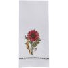 Red Sunflower Dishtowel Embroidered