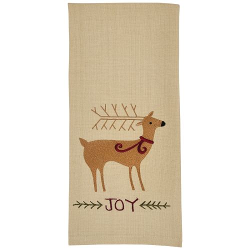 Joyful Deer Emb. Dishtowel