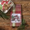 Happy Holidays Plaid Decorative Dishtowel