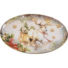 Snow Globe Reindeer Platter