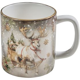 Snow Globe Reindeer Mug