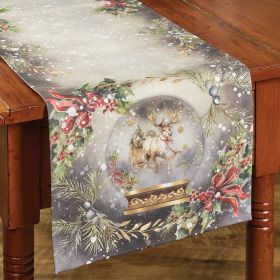 Snow Globe Reindeer Runner  54"L