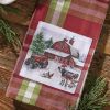 Happy Holidays Plaid Decorative Dishtowel