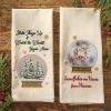Snow Globe Reindeer Decorative Dishtowel