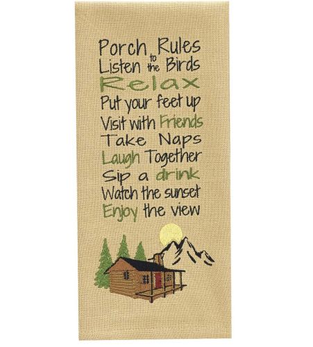 Porch Rules Dishtowel
