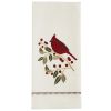 Williamsburg Holly Cardinal Embroidered Dishtowel