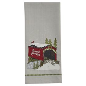 Seasons Greetings Bridge Dishtowel