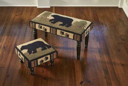 Adirondack Bear Hooked Stool