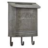 Galvanized Mailbox with Hooks