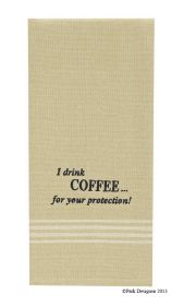 I Drink Coffee Embroidered Dishtowel