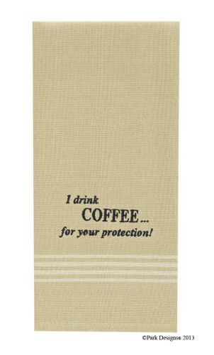 I Drink Coffee Embroidered Dishtowel