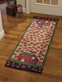Red House Hooked Rug Runner - 24" x 72"