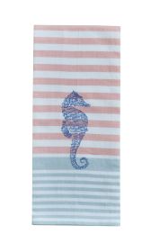 Sea Life Embroidered Seahorse Dishtowel
