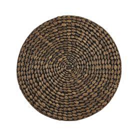 Braided Hyacinth Round Placemat - Brown
