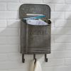 Galvanized Mailbox with Hooks