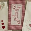 Sweet Love Embroidered Applique Dishtowel