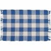 Wicklow Check Yarn Placemat - China Blue