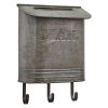 Galvanized Mailbox with Hooks