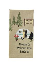 Where You Park It Embroidered Dishtowel