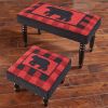 Buffalo Check Bear Hooked Stool